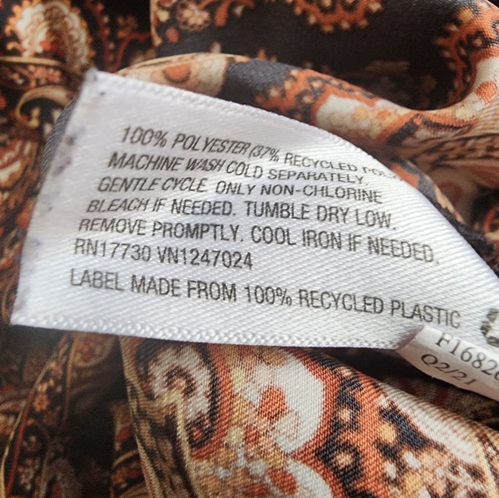 Nili Lotan‎ Target Brown Paisley Spaghetti Strap Slip Dress Size 1X - Picture 9 of 10
